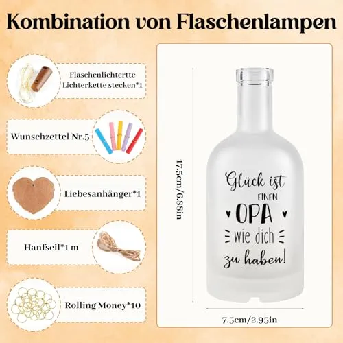 Flaschenlicht zum Selbstbefüllen – Geschenk für Opa – Bild 3