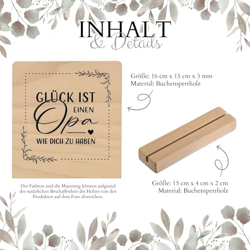 Holztafel „Bester Opa“ – Geschenk zum Aufstellen – Bild 3