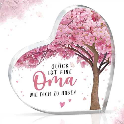Herzförmige Acryl-Deko mit Spruch – Geschenk für Oma – Bild 2