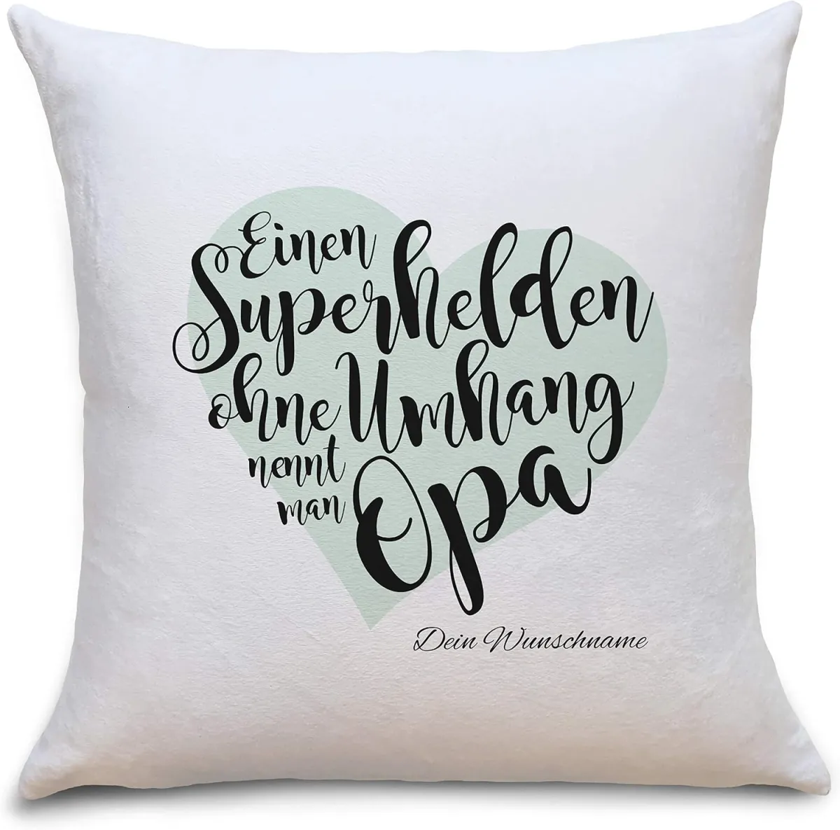 Personalisierte Kissenhülle „Superheld Opa“ zum Geburtstag
