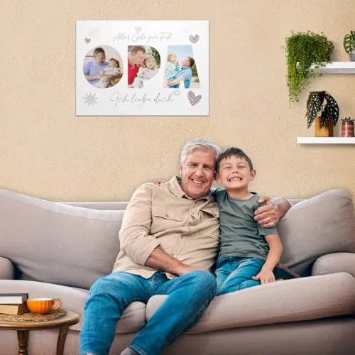 Personalisierter Bilderrahmen für Opa mit Foto und Namen – Bild 3