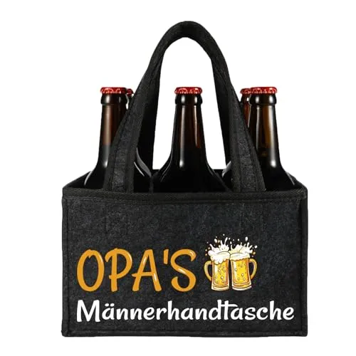 Männerhandtasche für Opa – Flaschenträger aus Filz – Bild 2