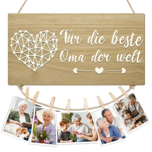 Holzschild „Beste Oma der Welt“ zum Aufhängen – Bild 2