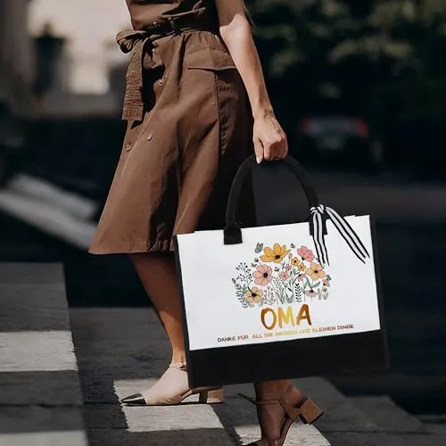 Geschenkset für Oma mit Tasche, Glasbecher und Armband – Bild 3