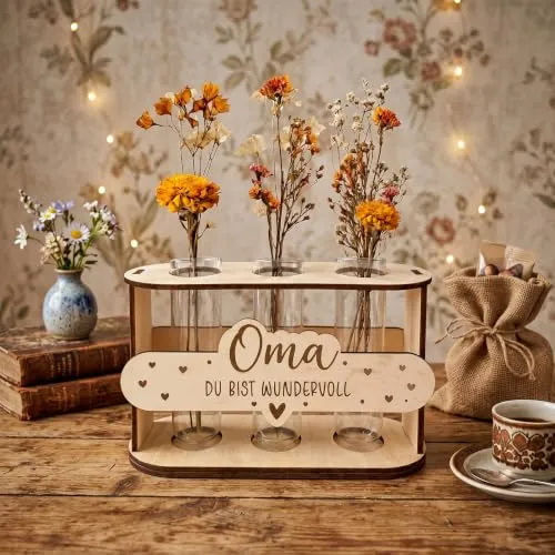 Vasenständer mit Gravur für Oma – Deko zum Geburtstag – Bild 3