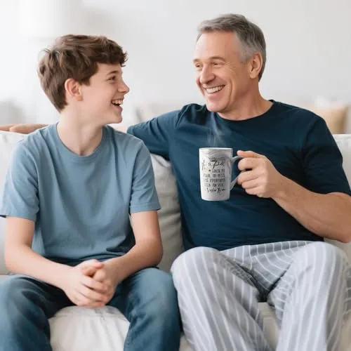 Papa-Tasse mit Deckel und Löffel im Geschenkset – Bild 3