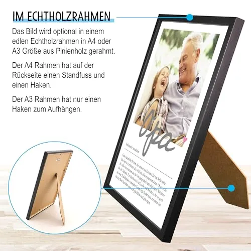 Personalisiertes Opa-Bild mit Foto – Geschenk zum Geburtstag – Bild 3