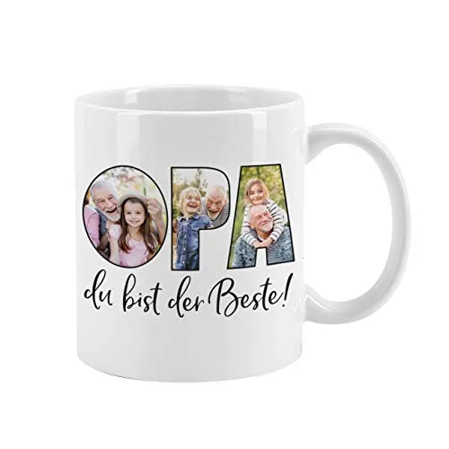 Fototasse für Opa – persönliches Geschenk mit 3 Fotos – Bild 2