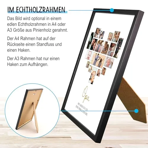 Personalisiertes Herz-Fotobild für Opa zum Geburtstag – Bild 3