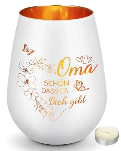 Gravierter Windlicht-Teelichthalter als Geschenk für Oma – Bild 2