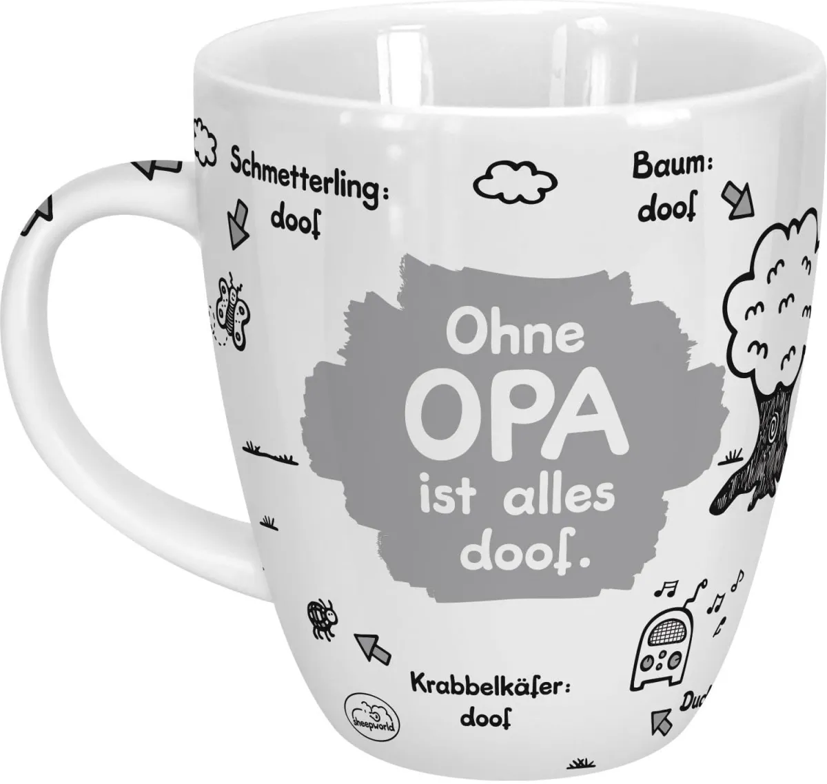 Sheepworld Tasse „Ohne Opa ist alles doof“ als Einzugsgeschenk