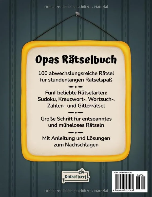Rätselbuch in großer Schrift – Geschenk für Oma & Opa – Bild 3