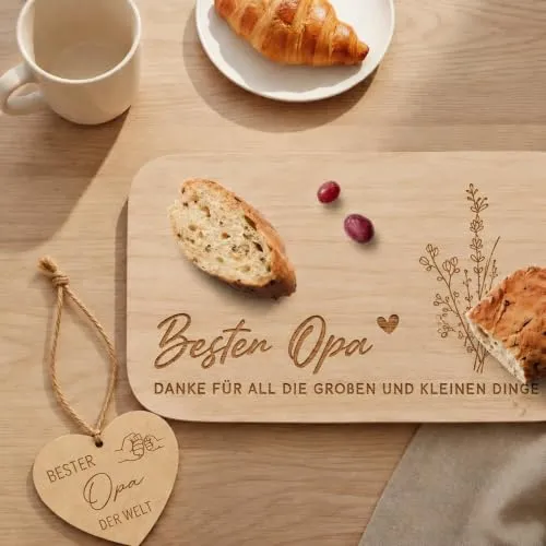 Frühstücksbrettchen mit Gravur für Opa – Geschenkidee – Bild 3