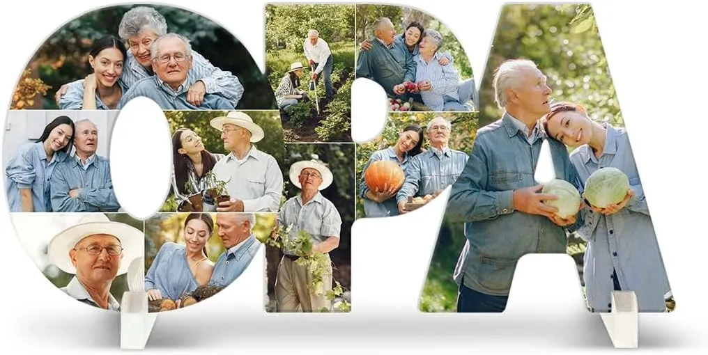 Foto-Schriftzug „Opa“ aus Acrylglas zum Selbstgestalten