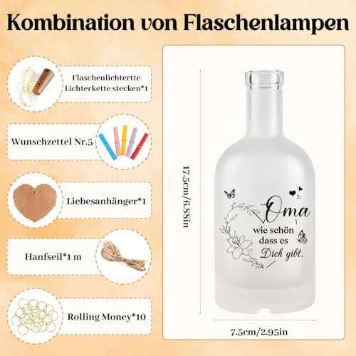 LED-Flaschenlicht zum Selbstgestalten – Geschenk für Oma – Bild 3