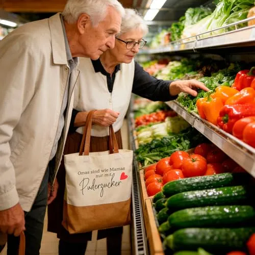 Jutetasche mit Herz und Spruch – Geschenk für Oma – Bild 3