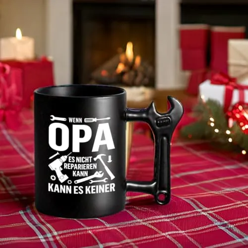 Opa-Tasse mit Schraubenschlüssel-Griff als Geschenk – Bild 3