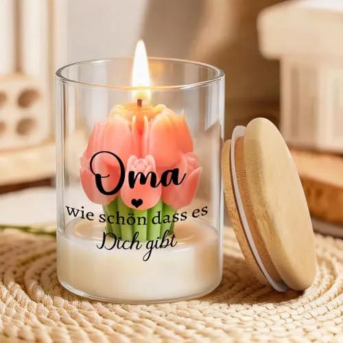 Duftkerze mit Wachstulpen für Oma – Geschenk mit Botschaft – Bild 2