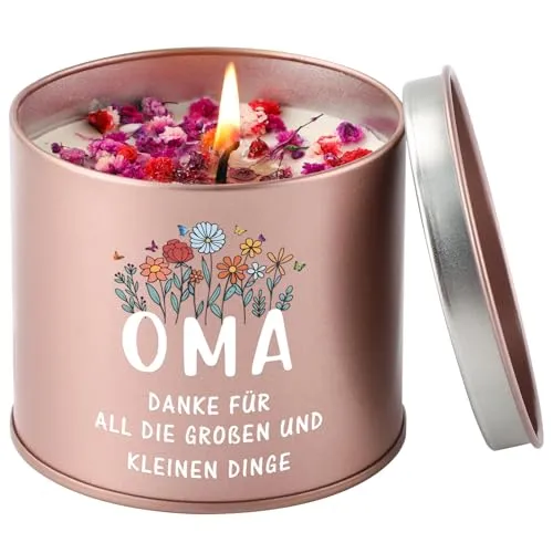 Lavendelkerze mit Dankesbotschaft – Geschenk für Oma – Bild 2