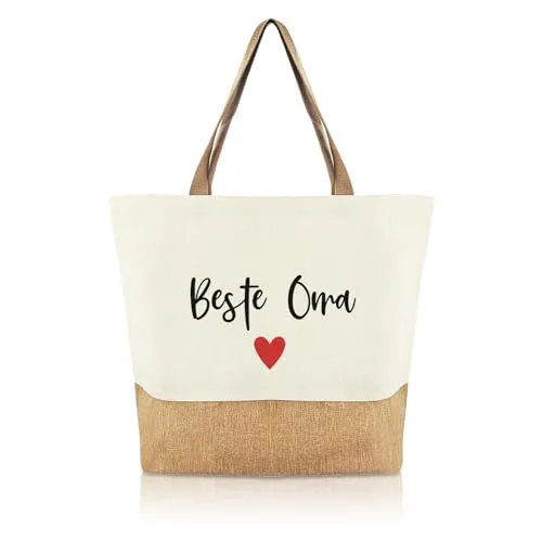 Jutetasche mit Herz für Oma – Geschenk zum Geburtstag – Bild 2