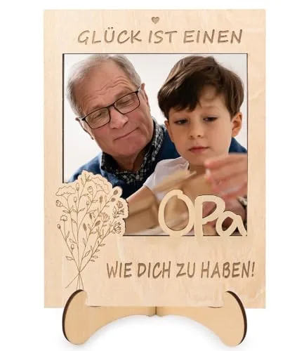 Magnetischer Holz-Bilderrahmen – Fotogeschenk für Opa – Bild 2