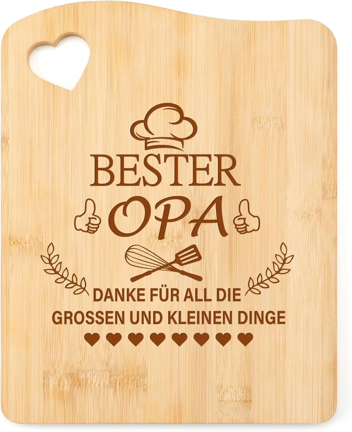 Bambus-Schneidebrett mit Widmung – Geschenk für Opa