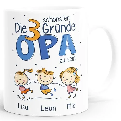 Personalisierte Tasse für Opa mit Namen der Enkel – Bild 2