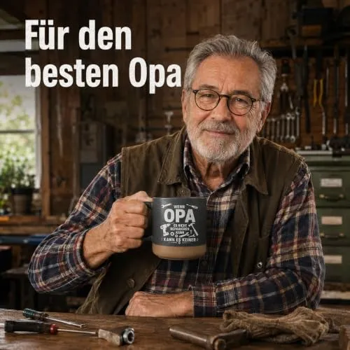 Werkzeug-Tasse für Opa mit Spruch – Geschenk für Heimwerker – Bild 3