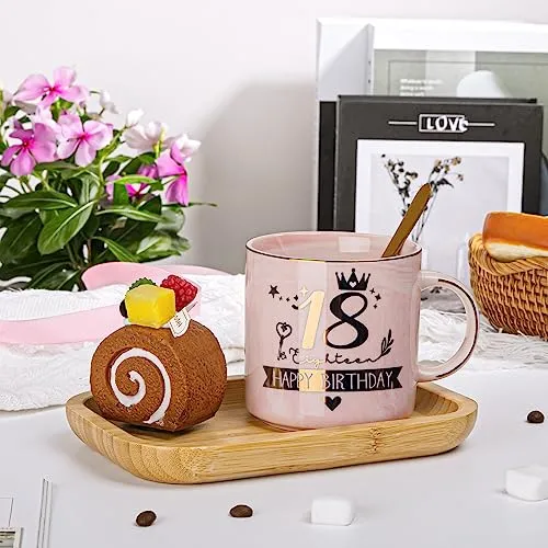Rosa Tasse zum 18. Geburtstag für Mädchen – Bild 3