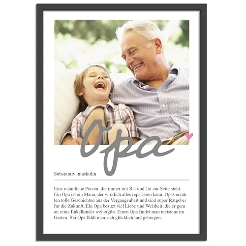 Personalisiertes Opa-Bild mit Foto – Geschenk zum Geburtstag – Bild 2