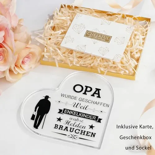 Herz aus Acryl für Opa – Geschenk von Enkeln – Bild 3