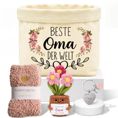 Oma-Geschenkset mit Stofftasche, Socken und Tasse – Bild 2