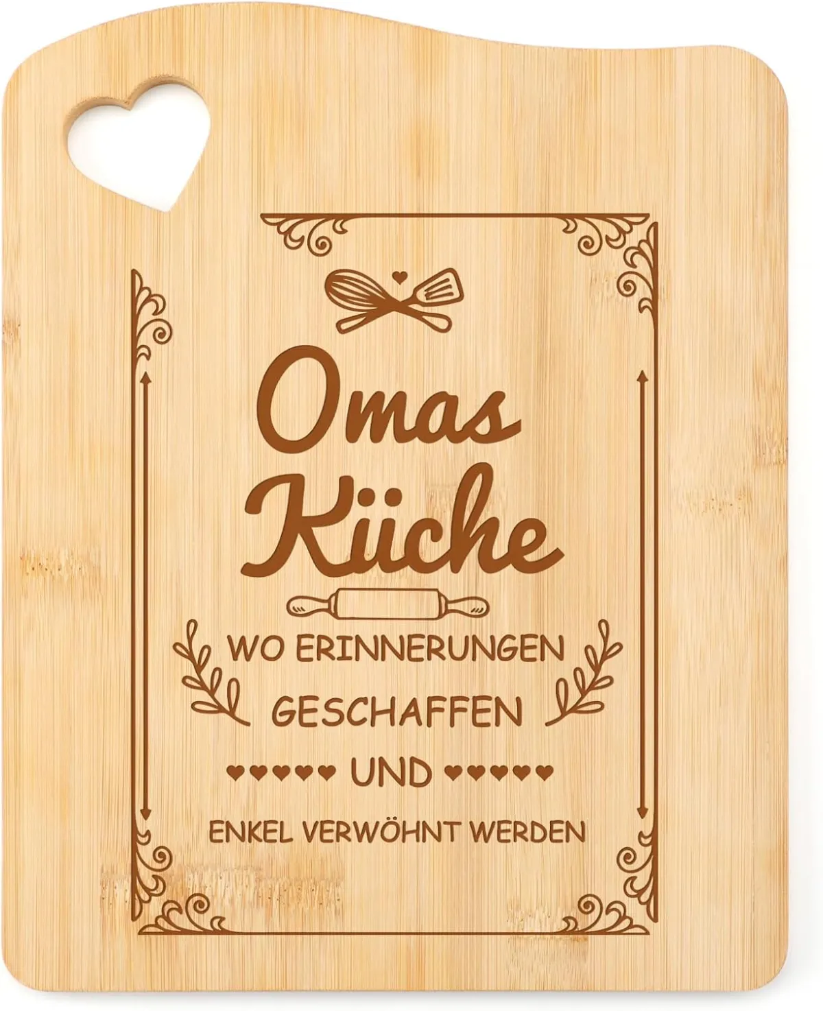 Bambus-Schneidebrett mit Gravur – Geschenk für Oma