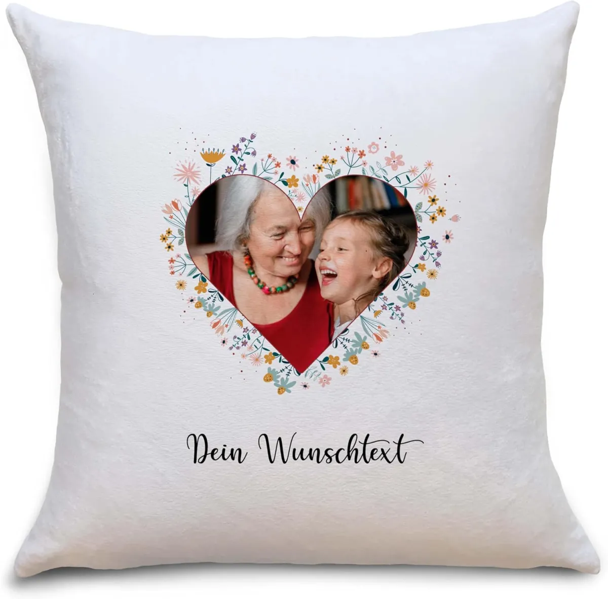 Fotokissen mit eigenen Bildern und Text – Geschenk für Oma