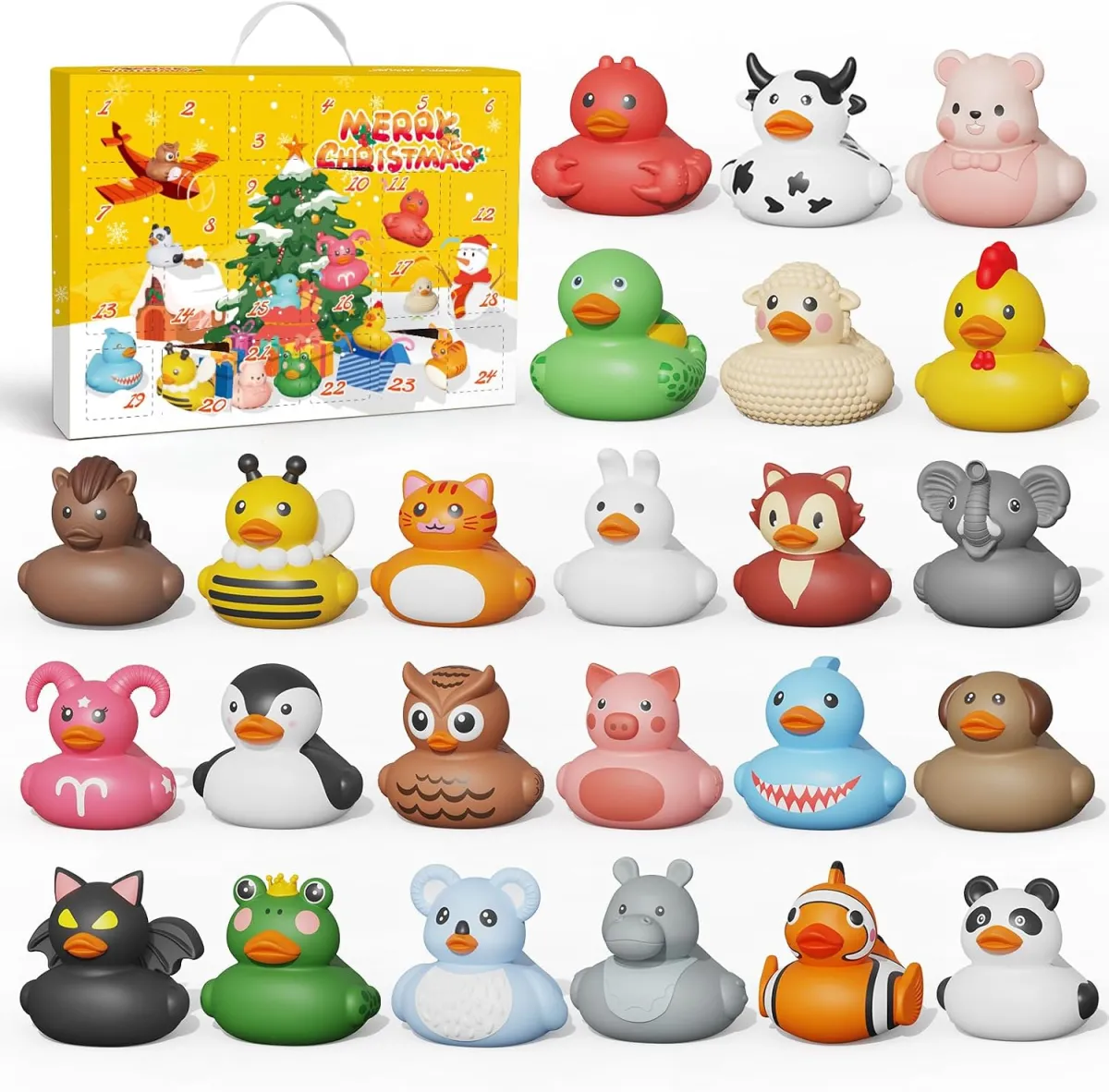 Adventskalender mit 24 Badeenten für Kinder