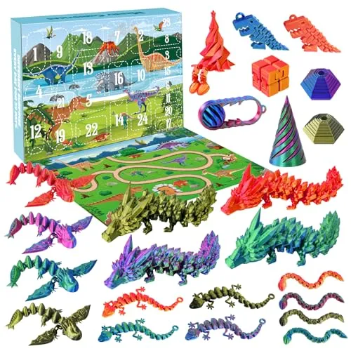 Adventskalender mit 3D-gedruckten Drachen für Kinder – Bild 2