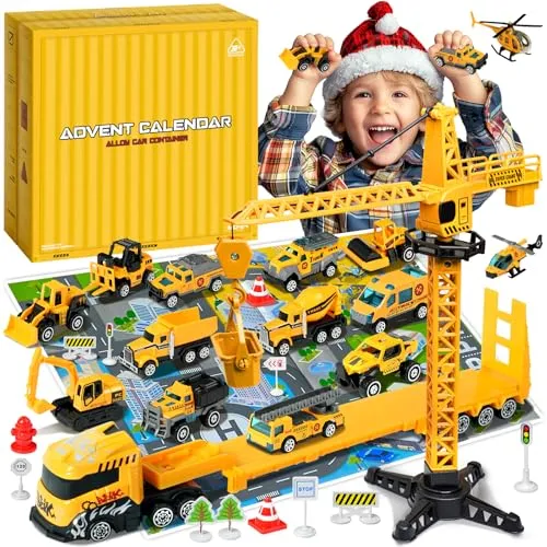 Adventskalender mit Baufahrzeugen für Kinder ab 3 – Bild 2