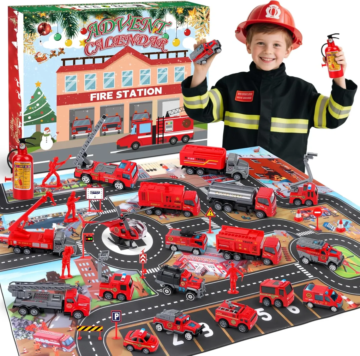 Feuerwehr-Adventskalender für Jungs von 3 bis 6 Jahren