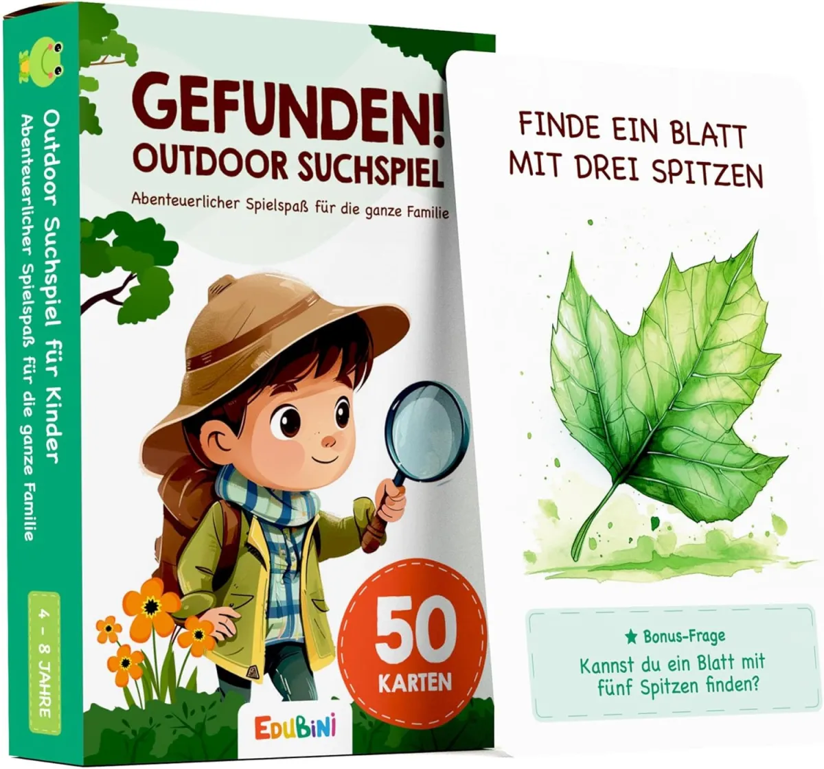 Outdoor-Suchspiel mit 50 Karten für Kinder ab 4 Jahren