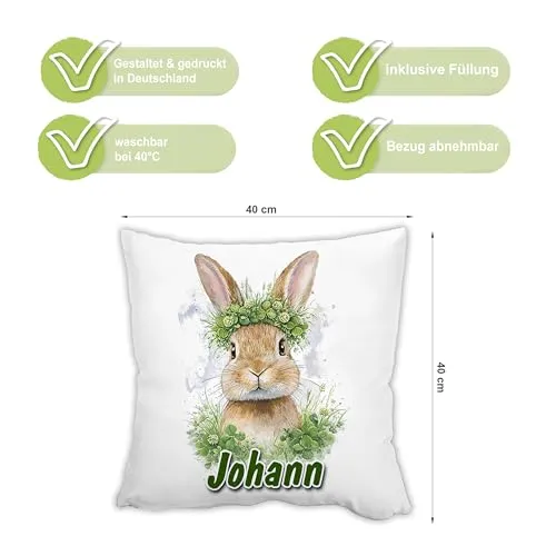 Namenskissen mit Hase – persönliches Geschenk für Kinder – Bild 3