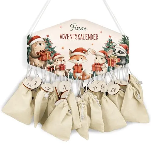 Personalisierter Holz-Adventskalender für Kinder zum Befüllen – Bild 2