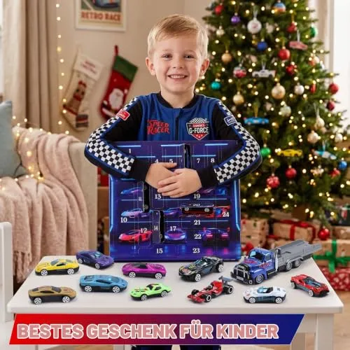 Adventskalender mit 24 Spielfahrzeugen für kleine Autofans – Bild 3