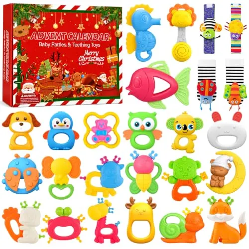 Baby-Adventskalender mit 24 Rasseln und Beißringen – Bild 2