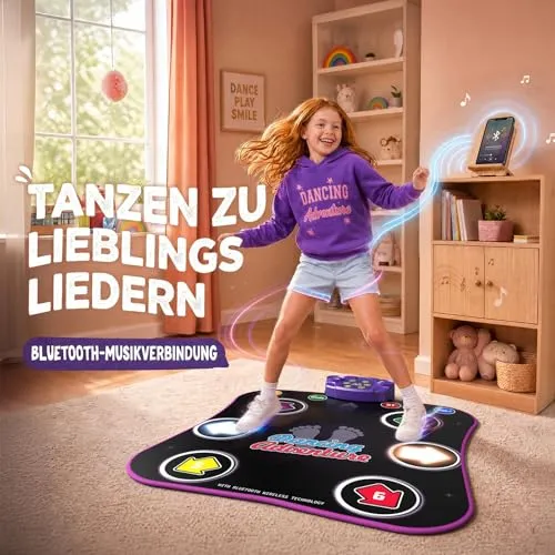 Tanzmatte mit Leuchtpfeilen für Kinder – Geschenk ab 3 – Bild 3