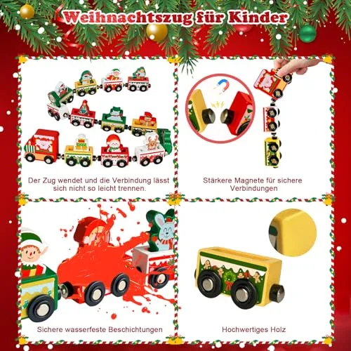 Magnetischer Holzzug-Adventskalender für Kinder ab 3 – Bild 3