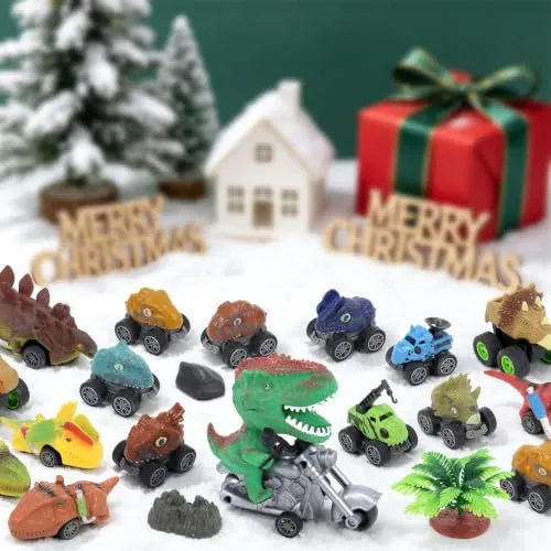 Dino-Adventskalender mit Rückzugautos für Kinder – Bild 3