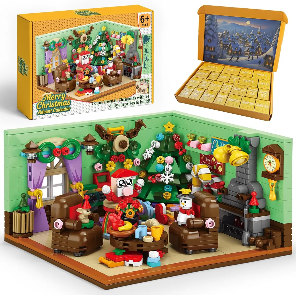 Bausteine-Adventskalender: Weihnachtszimmer zum Selberbauen
