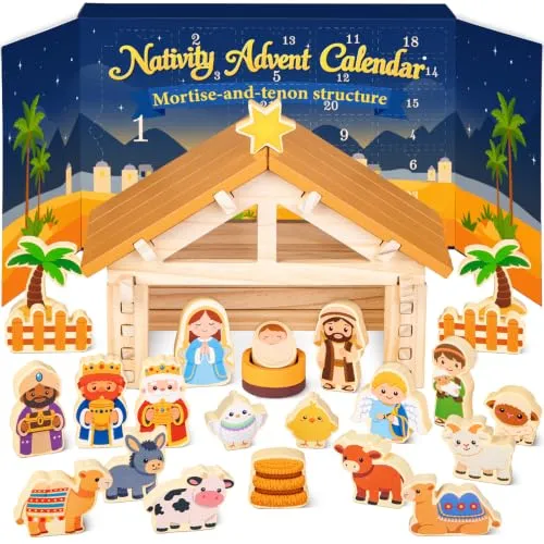 Krippen-Adventskalender aus Holz für Kinder und Familien – Bild 2
