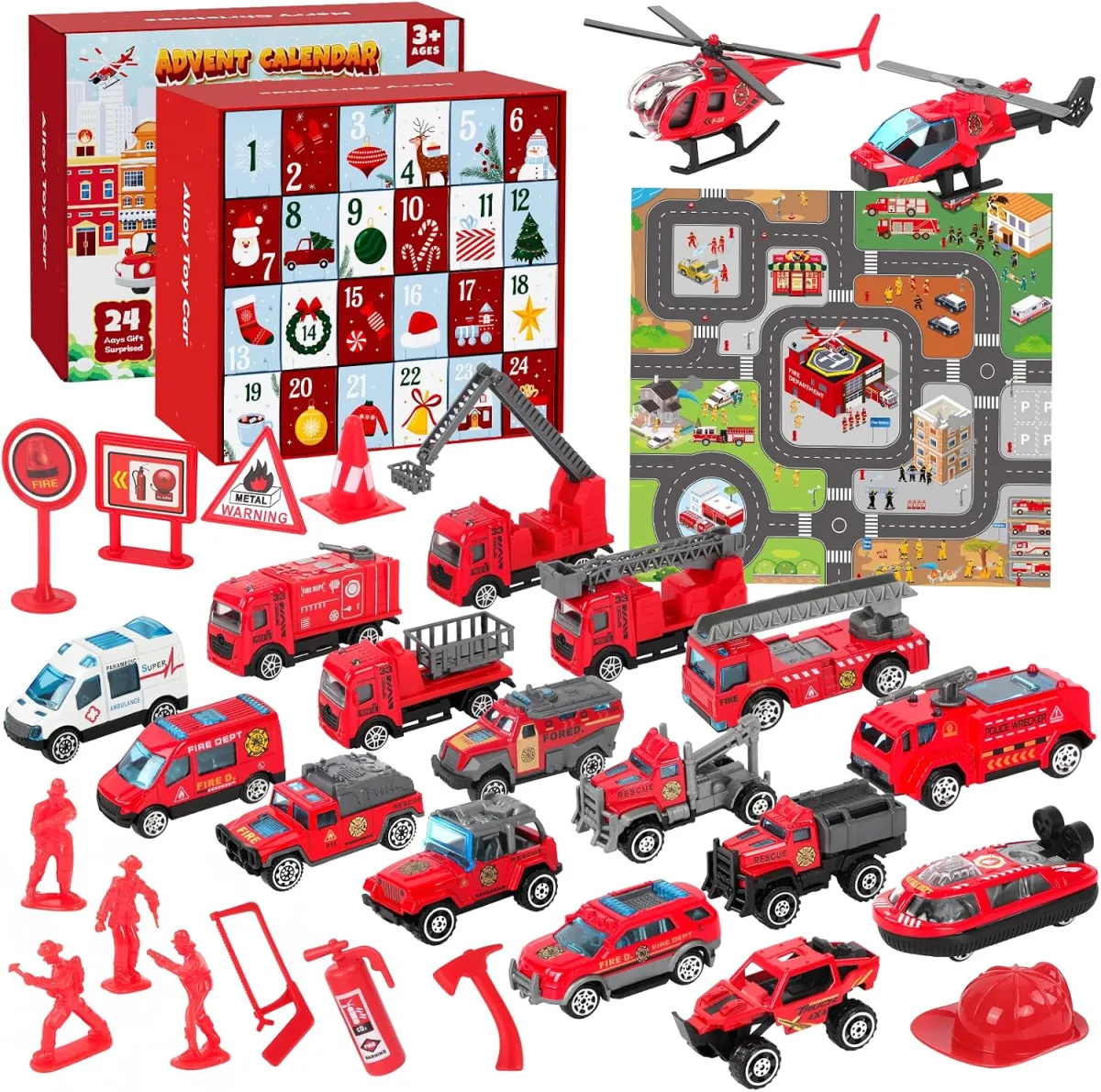 Feuerwehr-Adventskalender für Jungen ab 3 Jahren