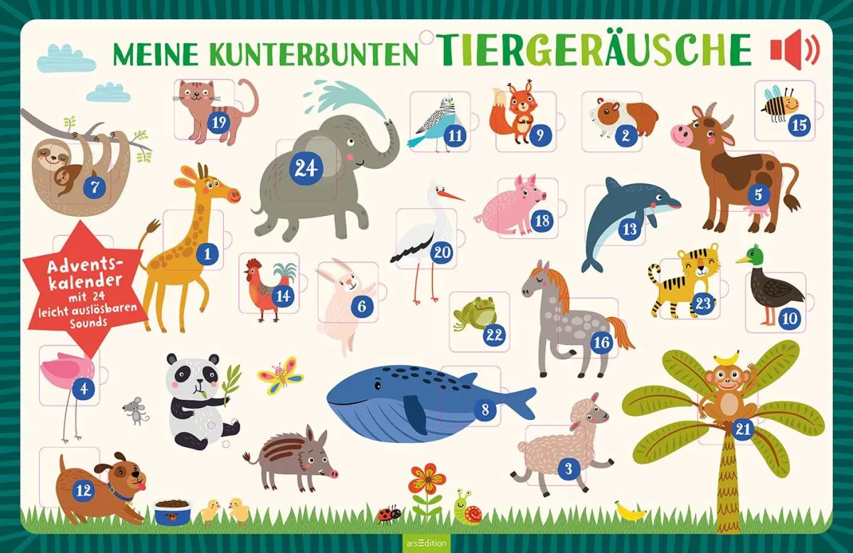 Sound-Adventskalender mit Tiergeräuschen für Babys